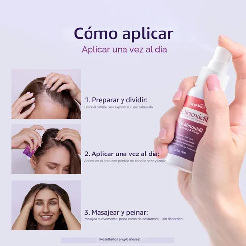 Miniatura 7 de Spray de minoxidil al 5% para el crecimiento del cabello: RootStim Minoxidil extra fuerte con romero y biotina para adelgazar el crecimiento