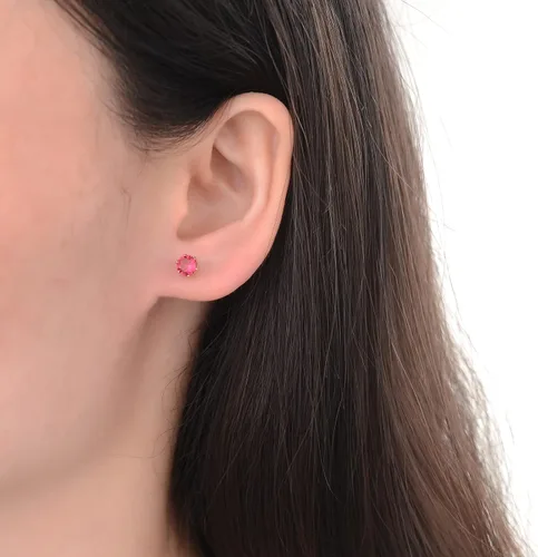 Miniatura 6 de Juego de 12 pares de aretes de tuerca de acero inoxidable quirúrgico chapados en oro de 18 quilates, parte trasera plana con rosca trasera