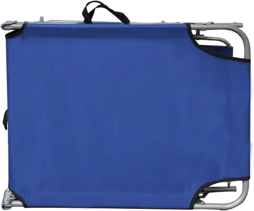 Miniatura 3 de vidaXL Sillón de patio, tumbona plegable con respaldo ajustable, tumbona con toldo, silla de piscina para porche al aire libre, aluminio azul