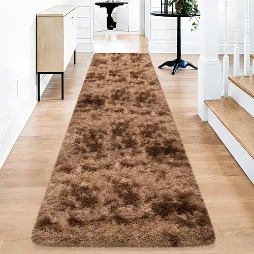 Miniatura 73 de Alfombras de pasillo beige de 2 x 6 pies para dormitorio, sala de estar, alfombra de felpa suave y esponjosa, alfombra de pasillo para pasillos