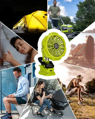 Miniatura 7 de Taingwei Ventilador de clip portátil para batería Ryobi de 18 V, ventilador de batería de 6.5 pulgadas para cochecito, dormitorio, campamento, al