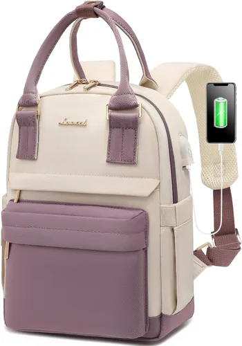 Miniatura 12 de LOVEVOOK Mini mochila para mujeres y niñas, elegante mochila impermeable con puerto USB, bonita mochila para la escuela, viajes, fiestas, Negro