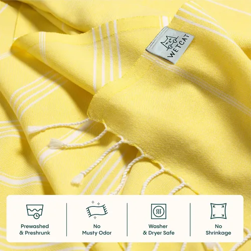 Miniatura 5 de WETCAT Toalla de playa original turca (39 x 71) – Peshtemal prelavado, 100% algodón, muy absorbente, de secado rápido y ultra suave, seguro