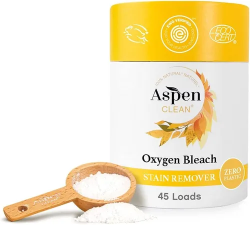 AspenClean | Polvo de blanqueador de oxígeno sin perfume | Quitamanchas de lavandería de color seguro | Alternativa a la lejía | EWG Verified™,