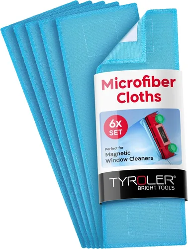 Miniatura 6 de Tyroler Bright Tools Paños de limpieza de microfibra de repuesto de alta calidad, diseñados exclusivamente para el limpiador magnético de ventanas