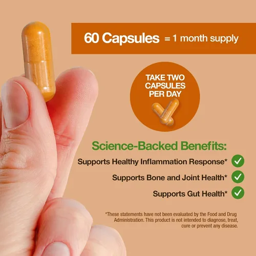 Miniatura 4 de FeelGood Superfoods - Cápsulas de curcumina de cúrcuma - Ultra alta absorción - 60ct - 1000mg por porción