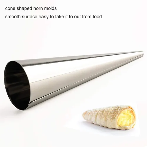 Miniatura 4 de Moldes de cuerno de crema Molde tubular de acero inoxidable para tubos de cannoli croissant (cono crema)