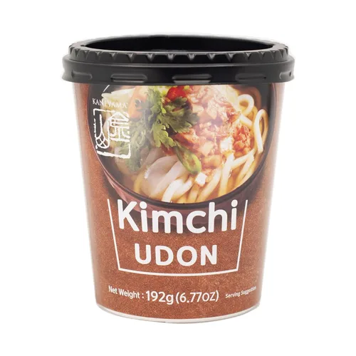 Miniatura 6 de Kaneyama Taza de sopa de fideos, Udon de estilo japonés, sabor picante Shoyu-Kimchi, fideos frescos masticables instantáneos y aptos