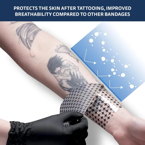Miniatura 5 de Recovery Aftercare Derm Shield - Parche para cubrir tatuajes - Vendaje para el cuidado posterior de tatuajes sin látex e impermeable - Película mate