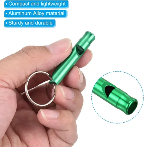 Miniatura 4 de PATIKIL Silbatos de emergencia, silbato de seguridad con llavero de sonido fuerte, silbato de supervivencia al aire libre para acampar y cazar Verde