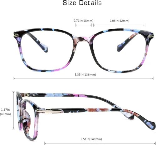Miniatura 3 de VisionGlobal Lentes de bloqueo de luz azul para mujer, antifatiga ocular, lectura en computadora, gafas de televisión, elegante marco cuadrado