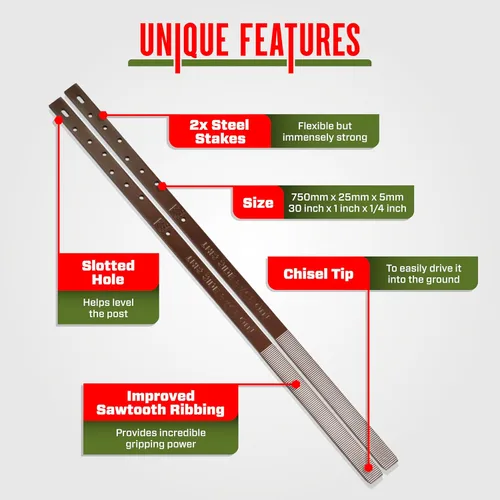 Miniatura 5 de Post Buddy Paquete de 2 kit de reparación de postes de valla fácil (para fijar 1 poste de madera roto), rápido y fácil de instalar, estacas de acero