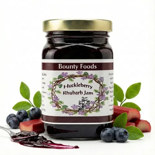 Miniatura 6 de Bounty Foods Huckleberry Jam - Fruta silvestre recogida a mano de 9 onzas cultivada en bayas de Montana – desayuno, postres, coberturas, rellenos