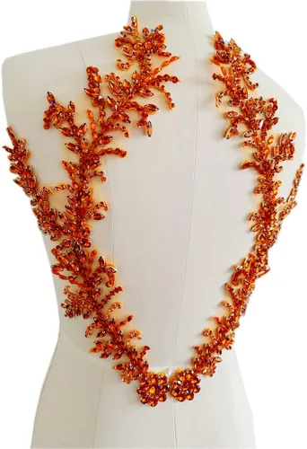 Miniatura 8 de Parches de encaje de piedras brillantes hechos a mano para coser a mano con cuentas y apliques para vestidos, accesorios DIY (AB claro)
