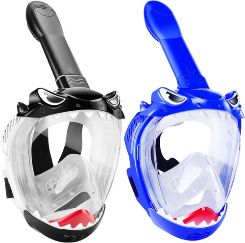 Miniatura 8 de Full Face Snorkel Mask for Kids with 180° Panoramic View, Snorkeling Set Featuring Anti-Leak and Anti-Fog Foldable Dry Top Design for Safe Verde
