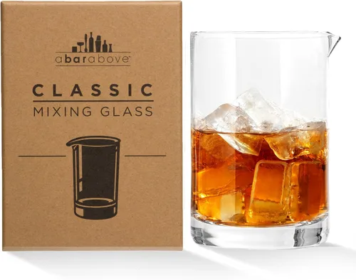 Miniatura 10 de A Bar Above Vaso de mezcla de cóctel de corte diamante, grueso, resistente para mezclar y remover cócteles, vaso mezclador de bebidas para juego