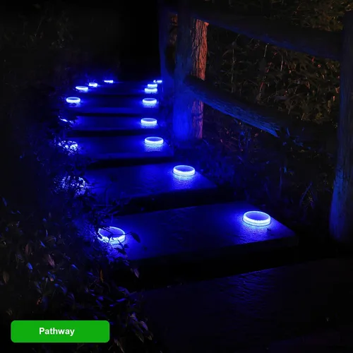 Miniatura 9 de YiLaie Luces Solares Azules para Muelle al Aire Libre Impermeables, Luces de Advertencia para Entrada Solares para Embarcaciones (Paquete de 4)