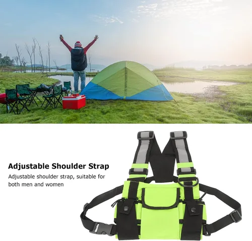 Miniatura 4 de Bolsa de arnés de radio en el pecho, radio universal de dos vías Walkie Talkie para buscar elementos esenciales, bolsa táctica Oxford para el pecho