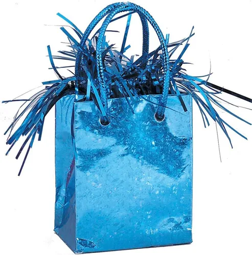 Mini bolsa de regalo color azul bebé globo de peso (3 x 2.5 pulgadas), 1 unidad, plástico vibrante y resistente, diseño llamativo, perfecto para