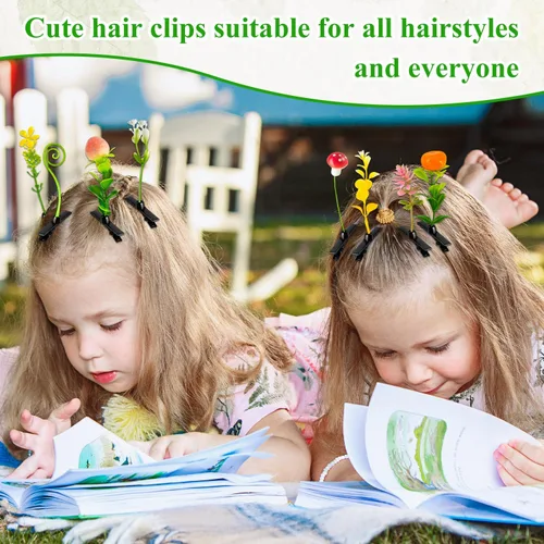 Miniatura 6 de 50 pinzas para brotes de hierba, horquillas de flores para mujeres, niñas, niños, fiesta, escuela