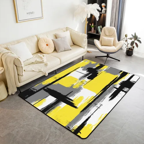 Miniatura 21 de Feelyou Tapete de interior de arte abstracto para niños y niñas, alfombra geométrica de 3 x 5 pulgadas, ultra suave, retro, circular, geométrica