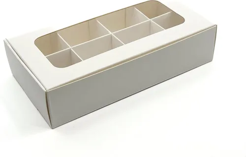 Miniatura 14 de 20 cajas de regalo de papel kraft con ventana y divisores, 6 compartimentos extra pequeños, 5 x 3.5 x 1.57 pulgadas, cajas de dulces vacías