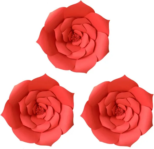 Miniatura 18 de Decoración de flores de papel gigantes para boda, fiesta, telón de fondo de flores, flores hechas a mano para guardería, decoración de pared de Crema