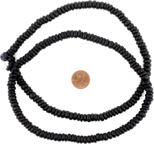 Miniatura 2 de The Bead Chest Cuentas de cáscara de coco de disco negro (0.315 in)