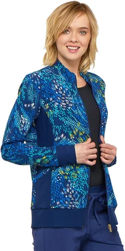Miniatura 4 de Cherokee Flexibles Women Warm Up Scrubs Jacket Zip Front Knit Panel CK308