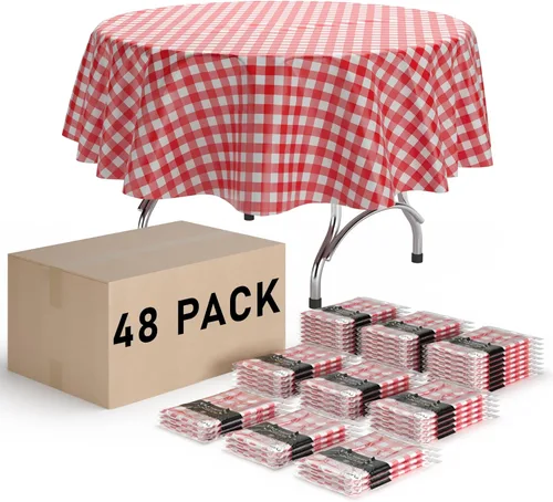 Miniatura 9 de Exquisite Cubierta de Mesa para Picnic - Paquete de 6 Manteles Premium Rectangulares de Plástico - Cubierta de Mesa para BBQ a Cuadros Negro