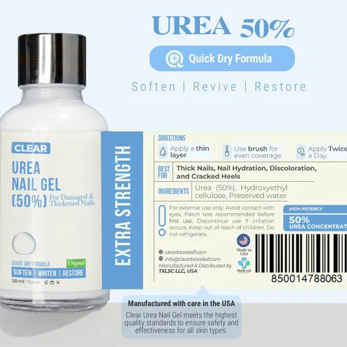 Miniatura 6 de Urea 50% Gel de uñas – Suaviza los callos agrietados del talón y las uñas gruesas de los pies – Repara uñas dañadas, amarillas y decoloradas