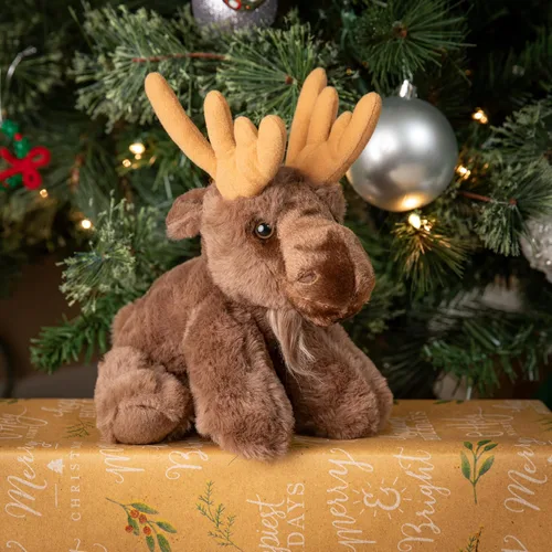 Miniatura 2 de The Petting Zoo Peluche de alce, regalos para niños, animales salvajes de la vida silvestre, juguete de peluche de alce de 9 pulgadas