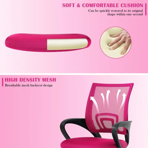 Miniatura 5 de Silla de escritorio ergonómica, silla de oficina de malla para computadora con soporte lumbar y reposabrazos, silla de trabajo ajustable