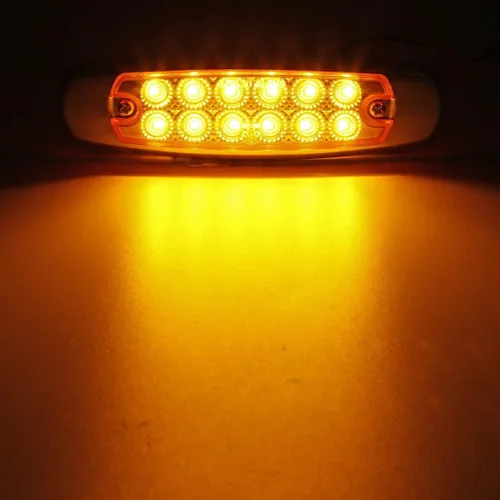 Miniatura 8 de Partsam 10 Uds. 6.2 "ámbar 12LED Laterales Luces de Liquidación con Bisel de Acero Inoxidable Reemplazo para Semi Camiones Peterbilt Kenworth