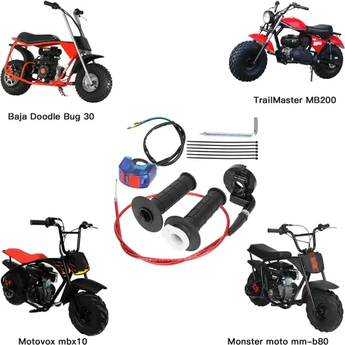 Miniatura 3 de YOXUFA Mini cable del acelerador de bicicleta 7/8 Kit de manillar compatible con Predator 97cc 196cc 212cc Motor Baja DoodleBug DB30 Coleman CT200U
