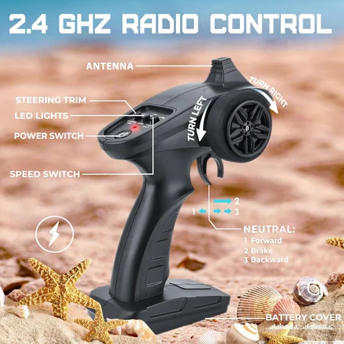 Miniatura 7 de BEZGAR TX2P1 - 2 paquetes de 12 pulgadas de velocidad rápida de 30 KPH con una maleta portátil para lagos y piscinas y agua salada, juguetes