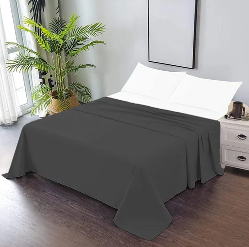 Miniatura 9 de TBM 1PC Solid Flat Sheet Smooth Touch Hotel Quality 100% Egyptian Cotton Perfectly Fit for Oversize and Extra Height Bed Solid 600 Thread Count