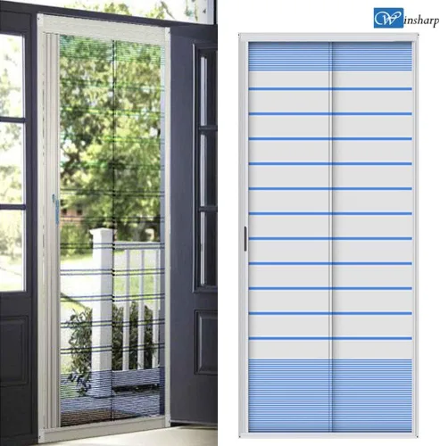 Miniatura 10 de Corte personalizado a medida, [azul, normal, 31 pulgadas de ancho x 83 pulgadas de alto], red retráctil de aluminio para puerta delantera, malla