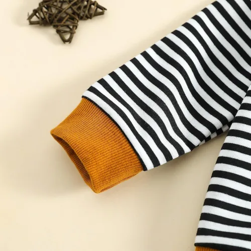 Miniatura 5 de Ropa de otoño e invierno para niña pequeña, cuello redondo, manga larga, estampado a rayas, camiseta de verano para bebé