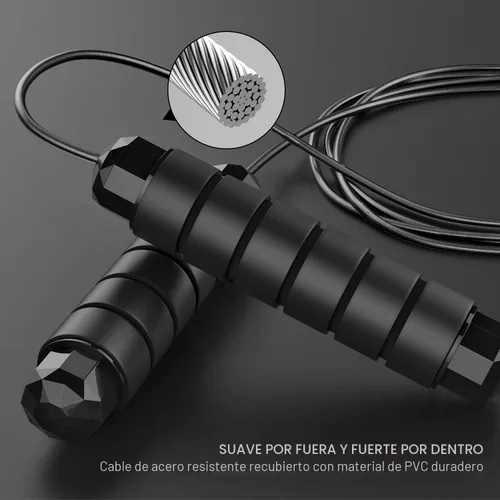 Miniatura 3 de Cuerda de saltar sin enredos de velocidad rápida, cable de salto con rodamientos de bolas para mujeres, hombres y niños, cuerda de saltar de acero