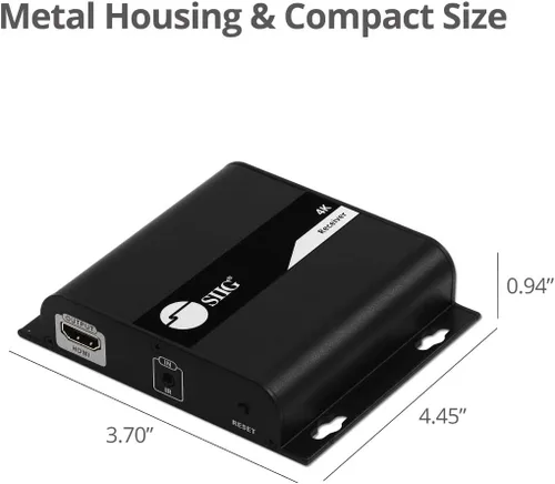 Miniatura 8 de SIIG Extensor HDMI 4K a través de IP CAT5e/6/7 Ethernet, hasta 394 pies - receptor solamente (CE-H25E11-S2)