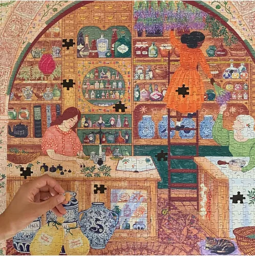 Miniatura 5 de eeBoo Rompecabezas de 1000 piezas, rompecabezas de boticario antiguo para adultos, cuadrado de 23 x 23 pulgadas, fabricado con tablero reciclado