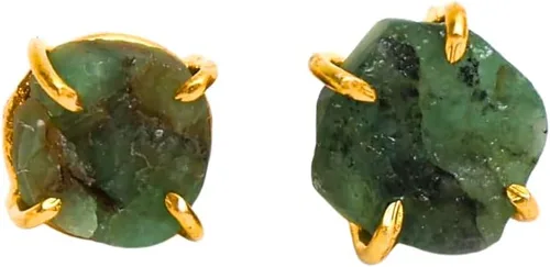 Miniatura 124 de Gempires Natural Raw Prong Setting Stud Earrings, 8-10 mm Crystals Earring, Handmade Jewelry, Gift for Her