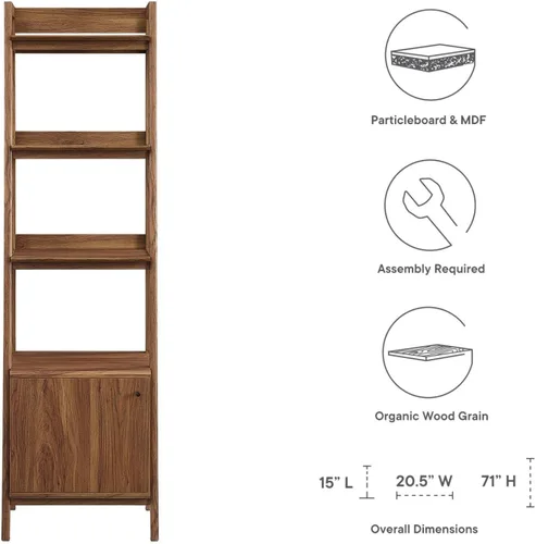 Miniatura 8 de Modway Vitrina de estantería de 21" en roble