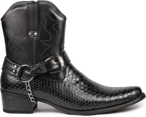 Miniatura 2 de Metrocharm Diego-01 - Botas vaqueras occidentales con hebilla para cinturón para hombre
