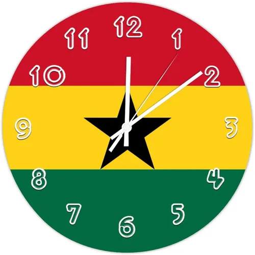 Miniatura 16 de Kosovo - Reloj de pared redondo con bandera de Kosovo, silencioso, sin tictac, para cocina, dormitorio, oficina, decoración interior del hogar