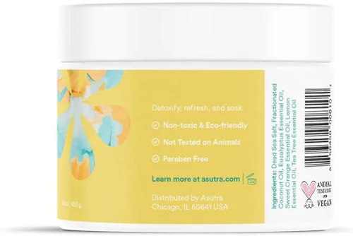 Miniatura 3 de ASUTRA Sales de baño del Mar Muerto (desintoxicación y adelgazamiento), 16 onzas, remoja en minerales curativos ricos y vitales, purifica y energiza