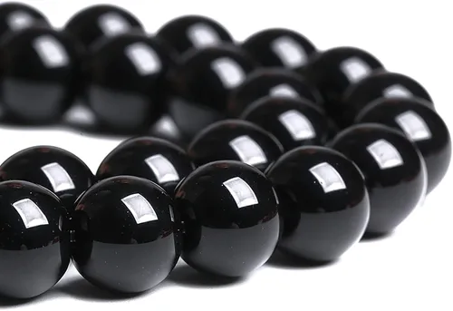 Miniatura 29 de 100 cuentas redondas sueltas de hematita negra de grado AAA para hacer joyas y pulseras
