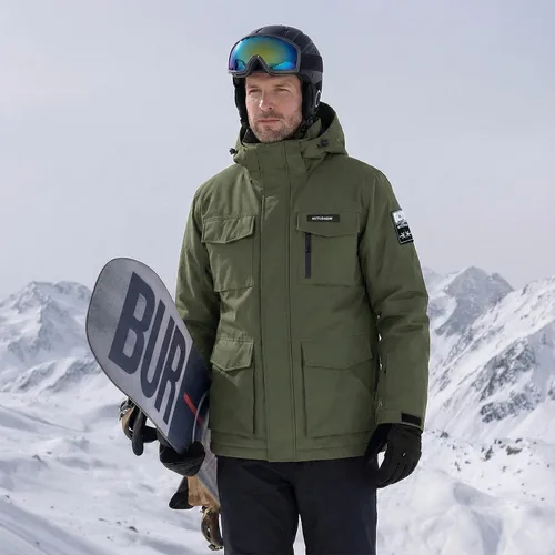 Miniatura 2 de Chaqueta de esquí para hombre, impermeable, resistente al viento, capucha extraíble para invierno, para motos de nieve, senderismo
