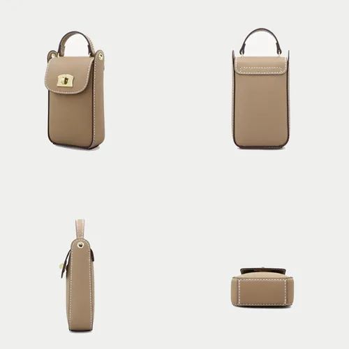 Miniatura 6 de POPSEWING Bolsa de cuero de grano superior para teléfono celular, kit de bricolaje de bolsa de hombro cruzada con kit de costura para mujeres/niñas